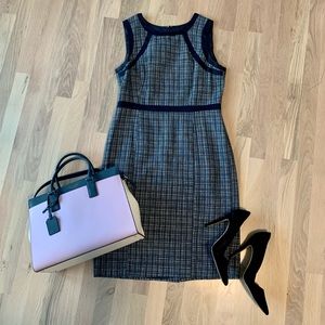 Talbots Blue Tweed Dress Size 6